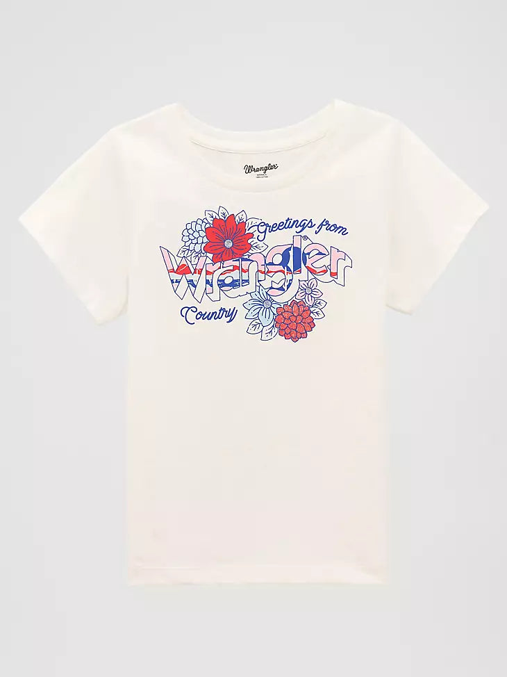 112379389 Girl's Americana Greetings Tee by Wrangler