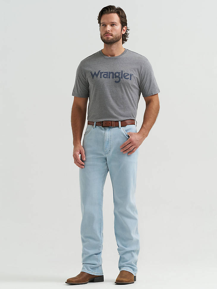 Wrangler Toughlite Cowboy Cut Original Fit Jeans in Light Wash - full front view
