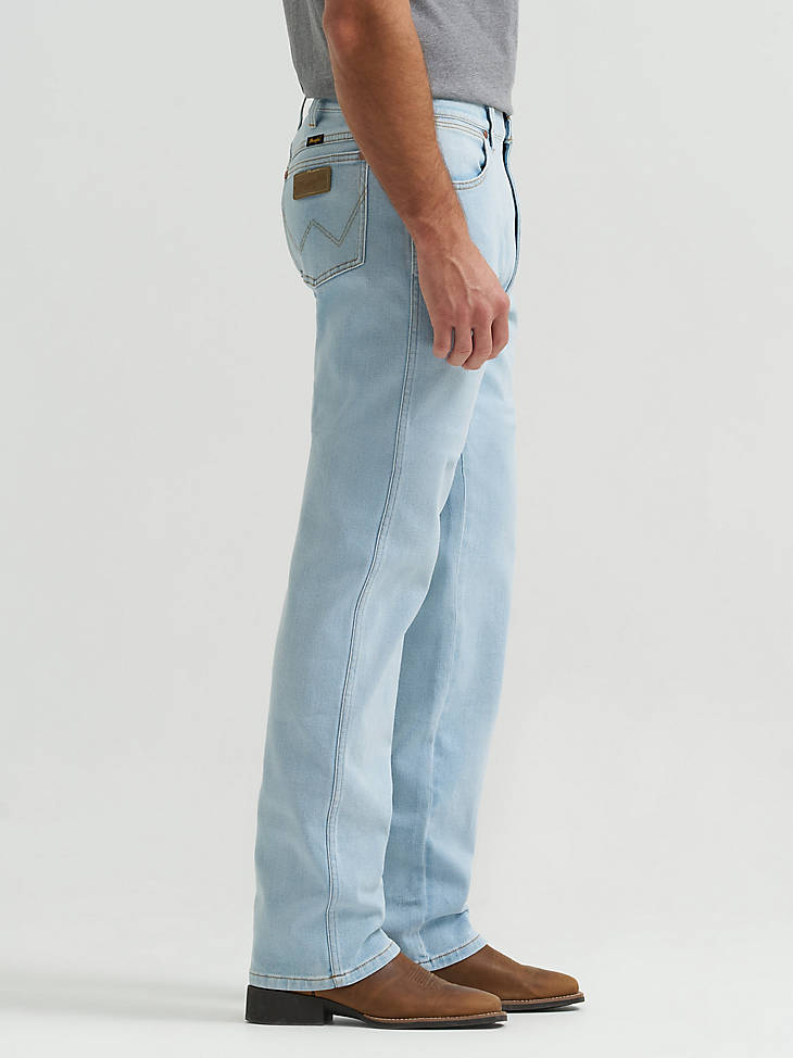 Wrangler Toughlite Cowboy Cut Original Fit Jeans in Light Wash - side view
