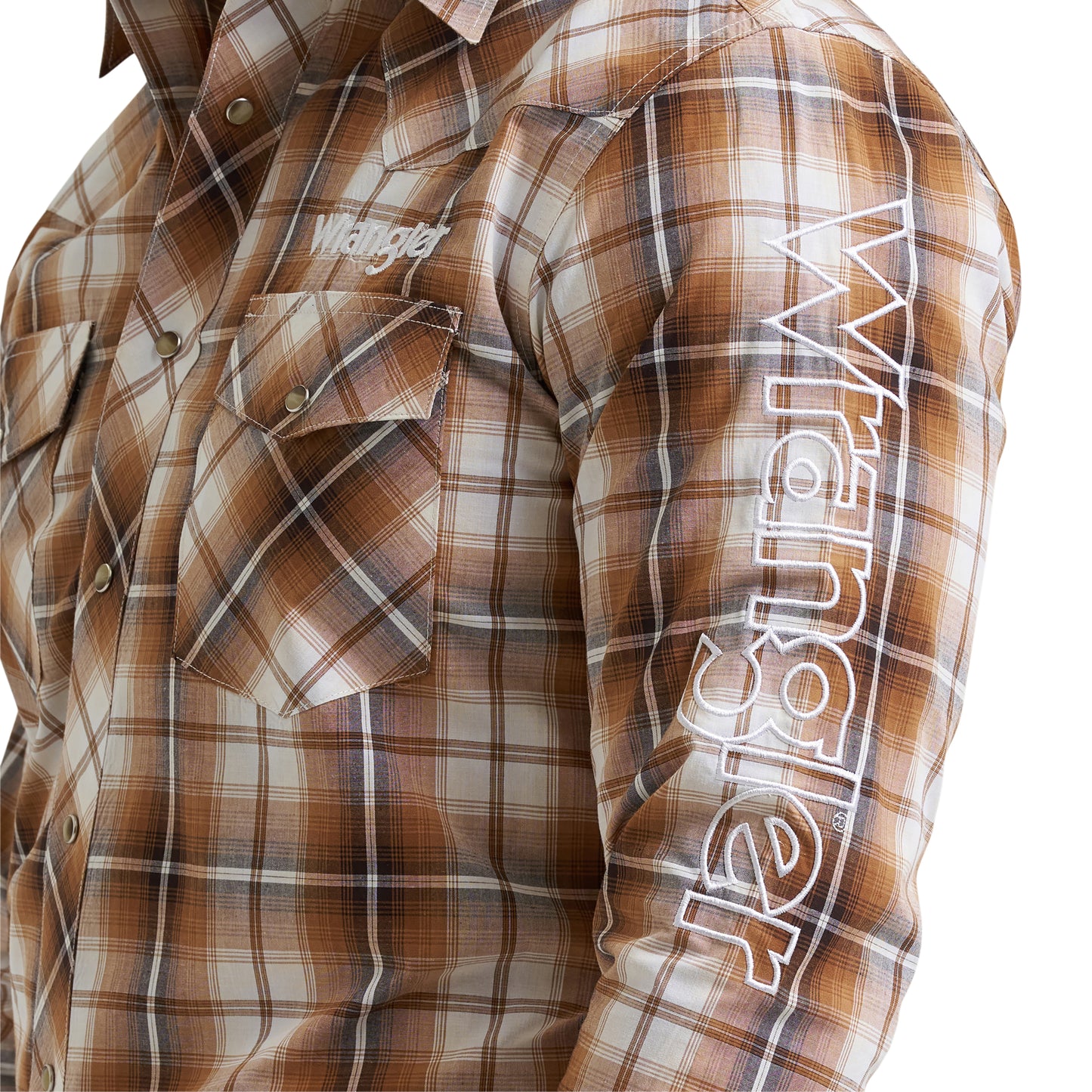 112381988 Men's Long Sleeve Snap Logo Shirt by Wrangler