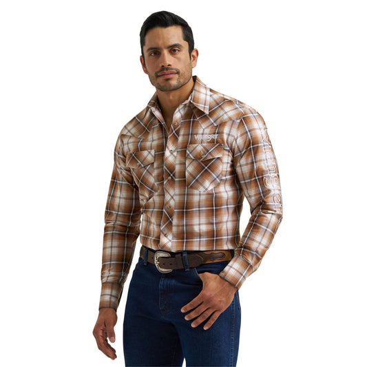 112381988 Men's Long Sleeve Snap Logo Shirt by Wrangler