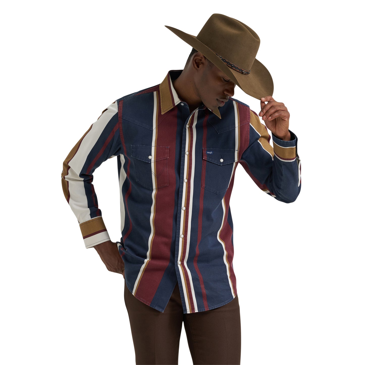 112381998 Men's Vintage inspired Brushpopper Long Sleeve Shirt by Wrangler