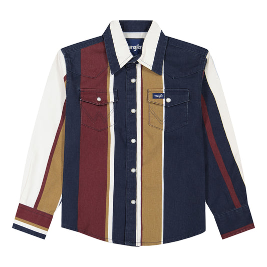 112382002 Boy's Vintage Brushpopper Stripe Shirt by Wrangler