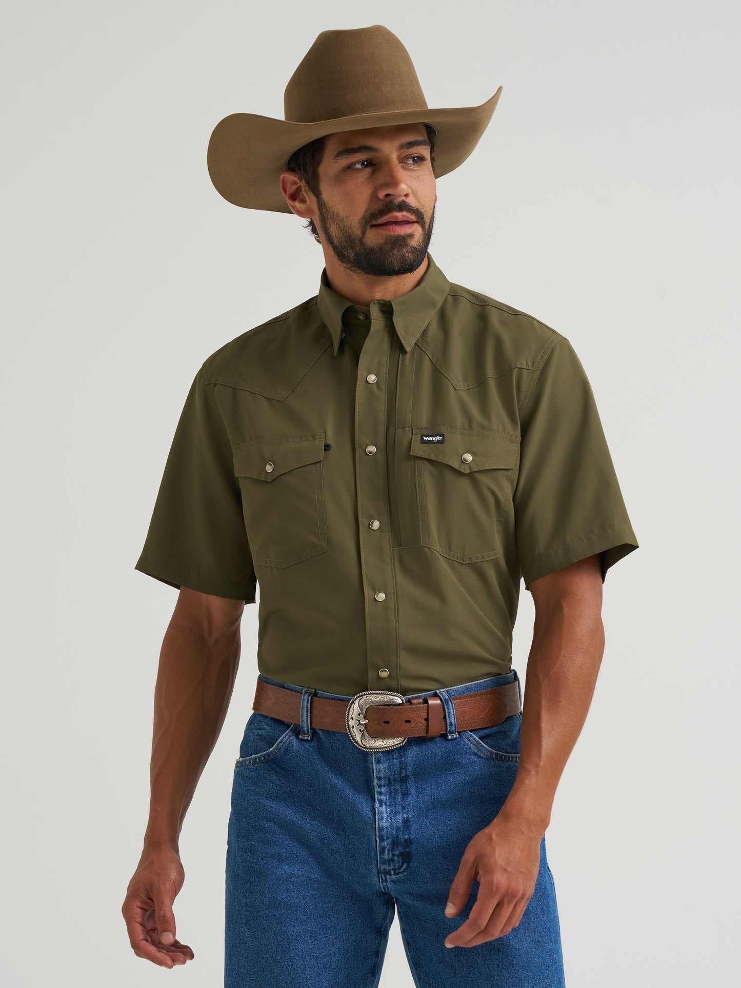 112382383 Men's Western Performance Short Sleeve Shirt by Wrangler