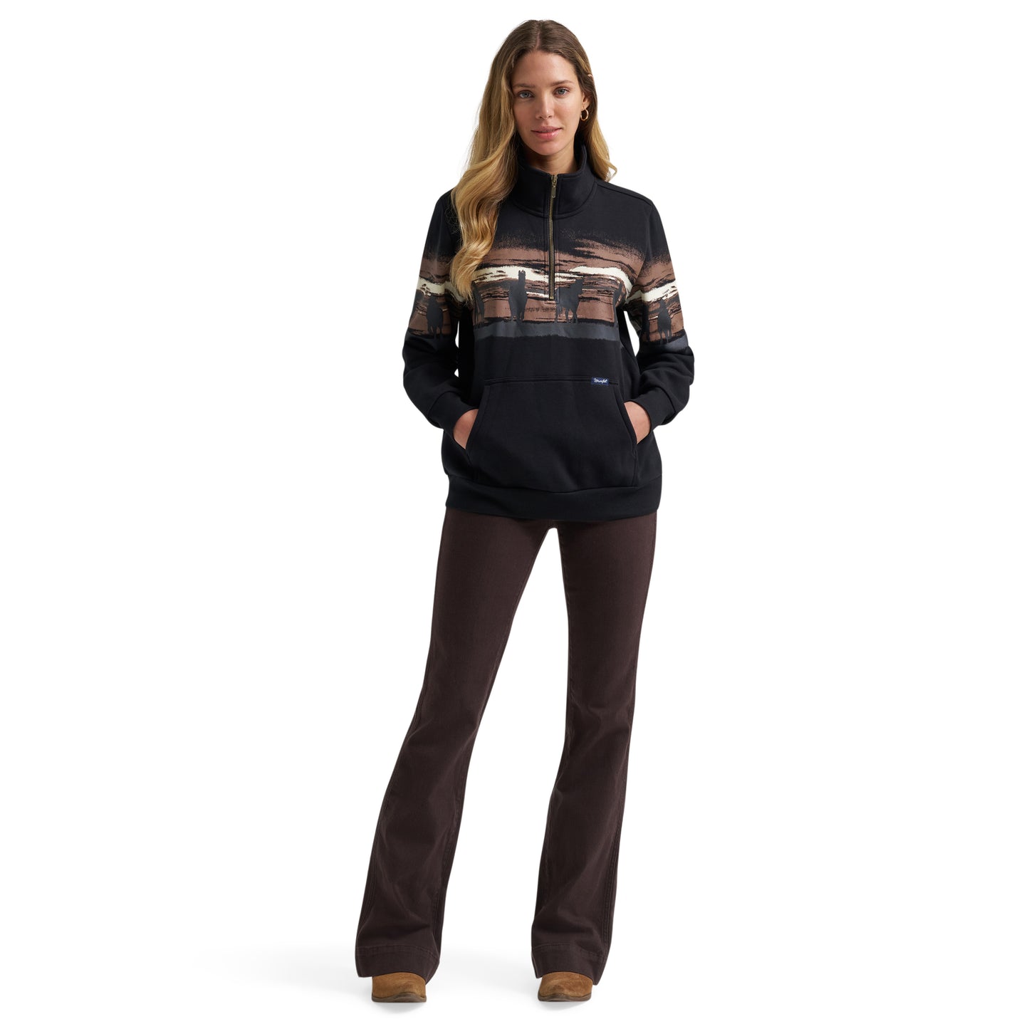 112382737 Women's Retro Punchy Zip Sweatshirt by Wrangler
