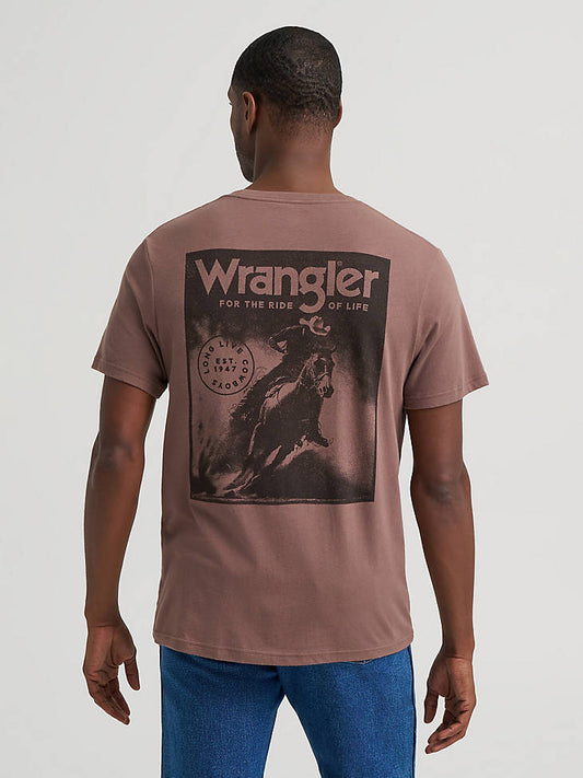 Wrangler Men's Dusty Arena Graphic T-Shirt - Coffee Quartz - front view