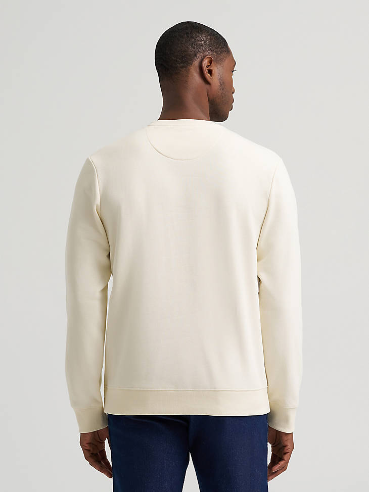 Wrangler Men's Triangle Logo Graphic Fleece Sweatshirt - Antique White - alternate view