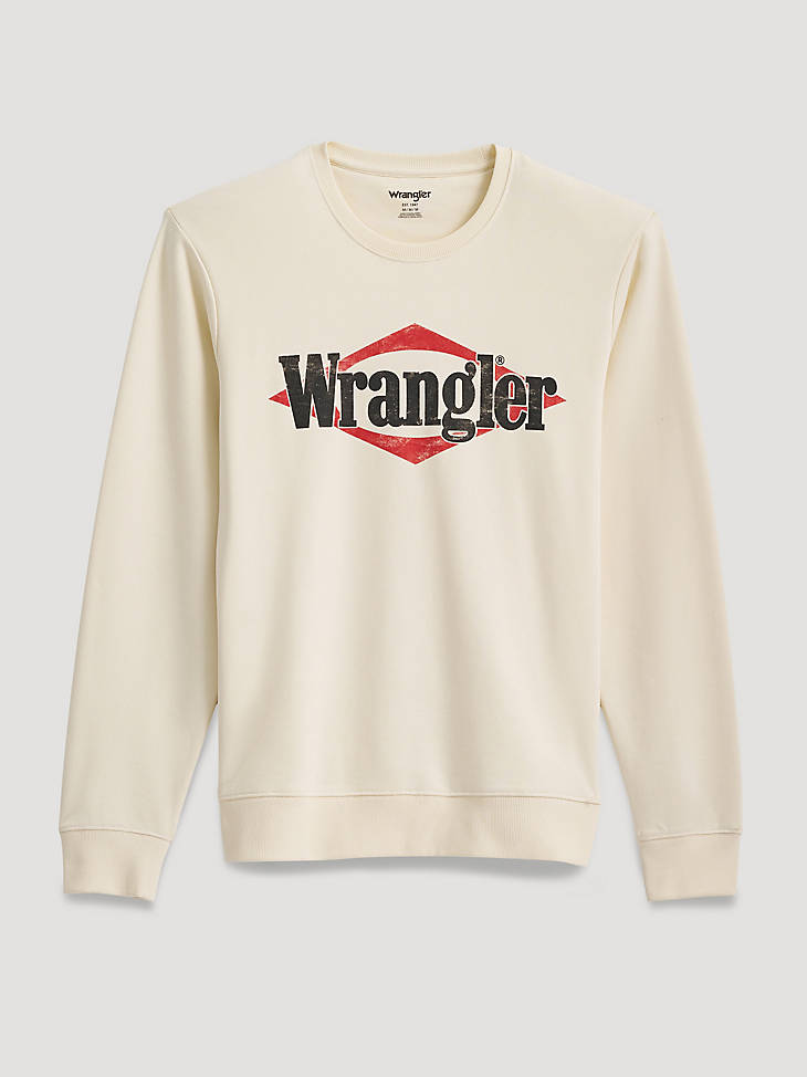 Wrangler Men's Triangle Logo Graphic Fleece Sweatshirt - Antique White - alternate view