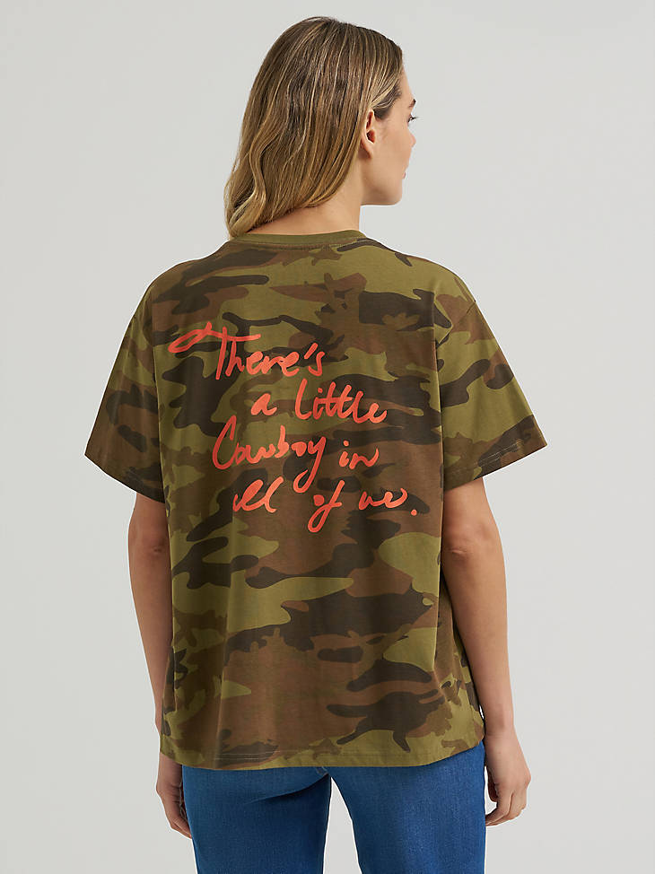 Wrangler Women's Cowboy Camo Girlfriend Graphic Tee - Camo Print - alternate view