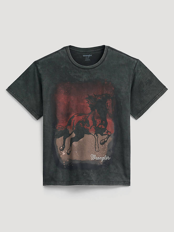 Wrangler Women's Shadow Gallop Girlfriend Graphic Tee - Shadow Wash - alternate view