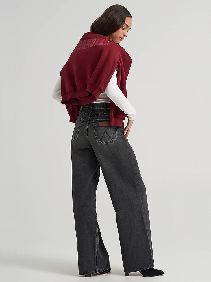 Wrangler Women's Logo Canyon Crew Pullover - Cabernet - alternate view