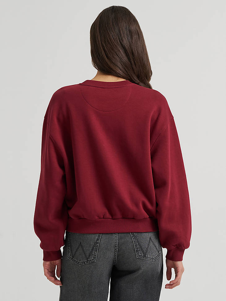 Wrangler Women's Logo Canyon Crew Pullover - Cabernet - alternate view