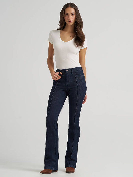 Wrangler Women's Bespoke Pintuck Bootcut Jean - Camryn - front view