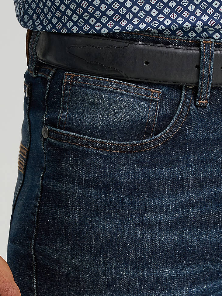 Wrangler Men's 20X No. 44 Slim Fit Straight Leg Jean in Wallace - front pocket detail