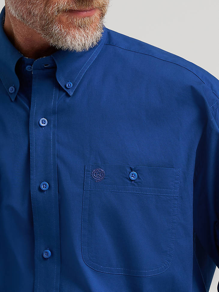 Wrangler Men's George Strait Button Down Shirt Blue Creek