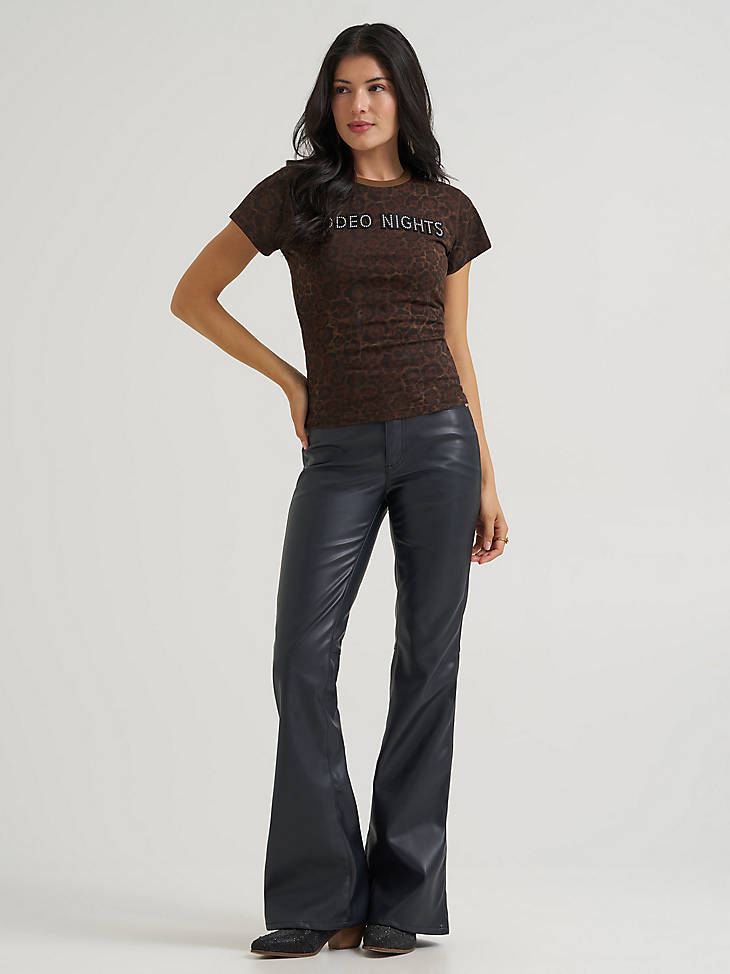Wrangler Women's Lainey Wilson Rodeo Nights Tee - Leopard Print - alternate view