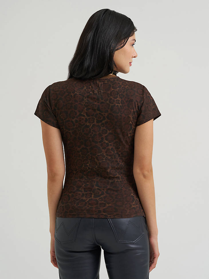 Wrangler Women's Lainey Wilson Rodeo Nights Tee - Leopard Print - alternate view