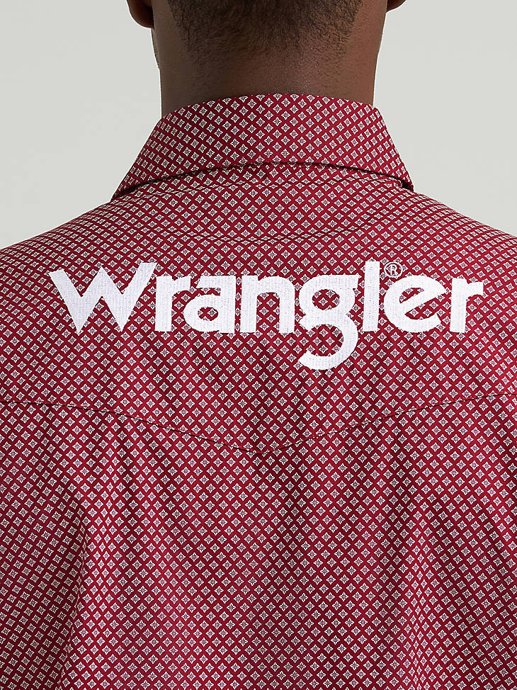 Wrangler Men's Logo Long Sleeve Western Snap Shirt - Brick - alternate view