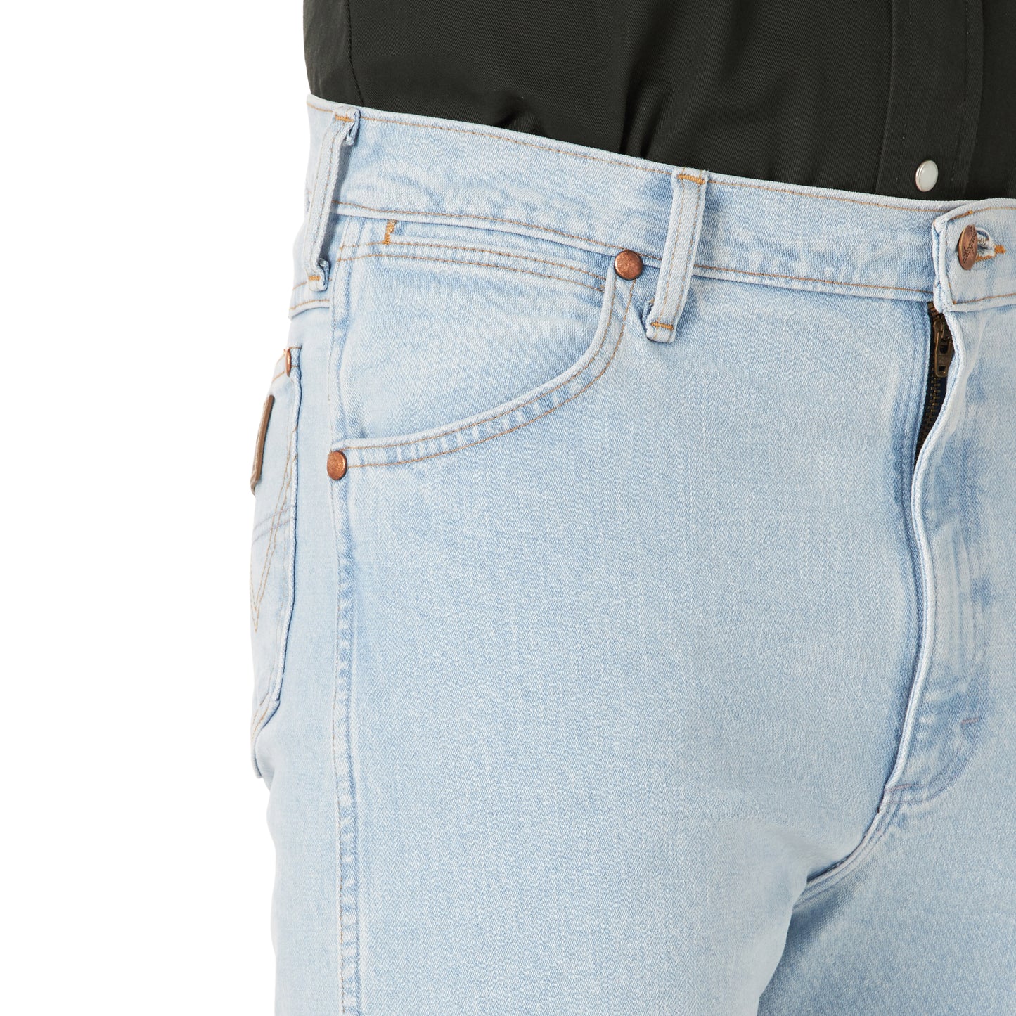 13MAFGH Men's Active Flex Cowboy Cut Bleach Wash Jeans by Wrangler