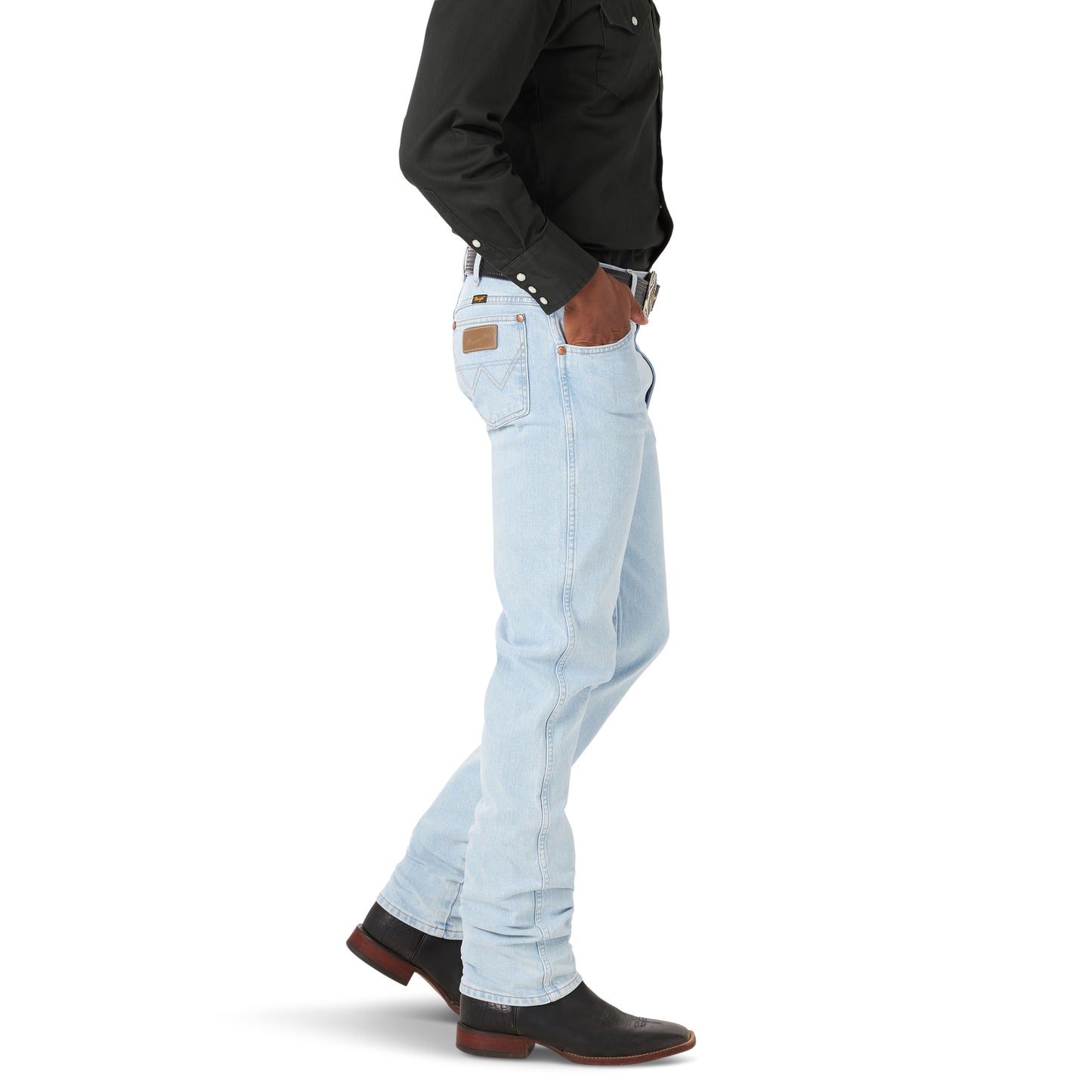 13MAFGH Men's Active Flex Cowboy Cut Bleach Wash Jeans by Wrangler