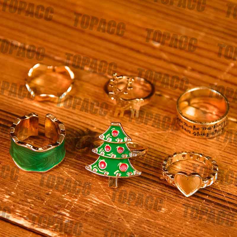 Christmas Ring Set of Six