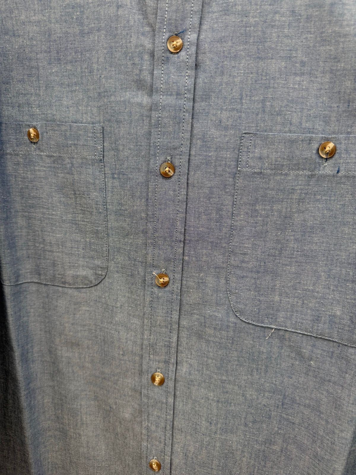 Men's Long Sleeve Button-Front Chambray Shirt by Ely & Walker - buttons and pockets