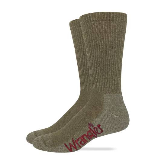 Men's Merino Wool Seamless Toe Crew Sock in Coyote by Wrangler