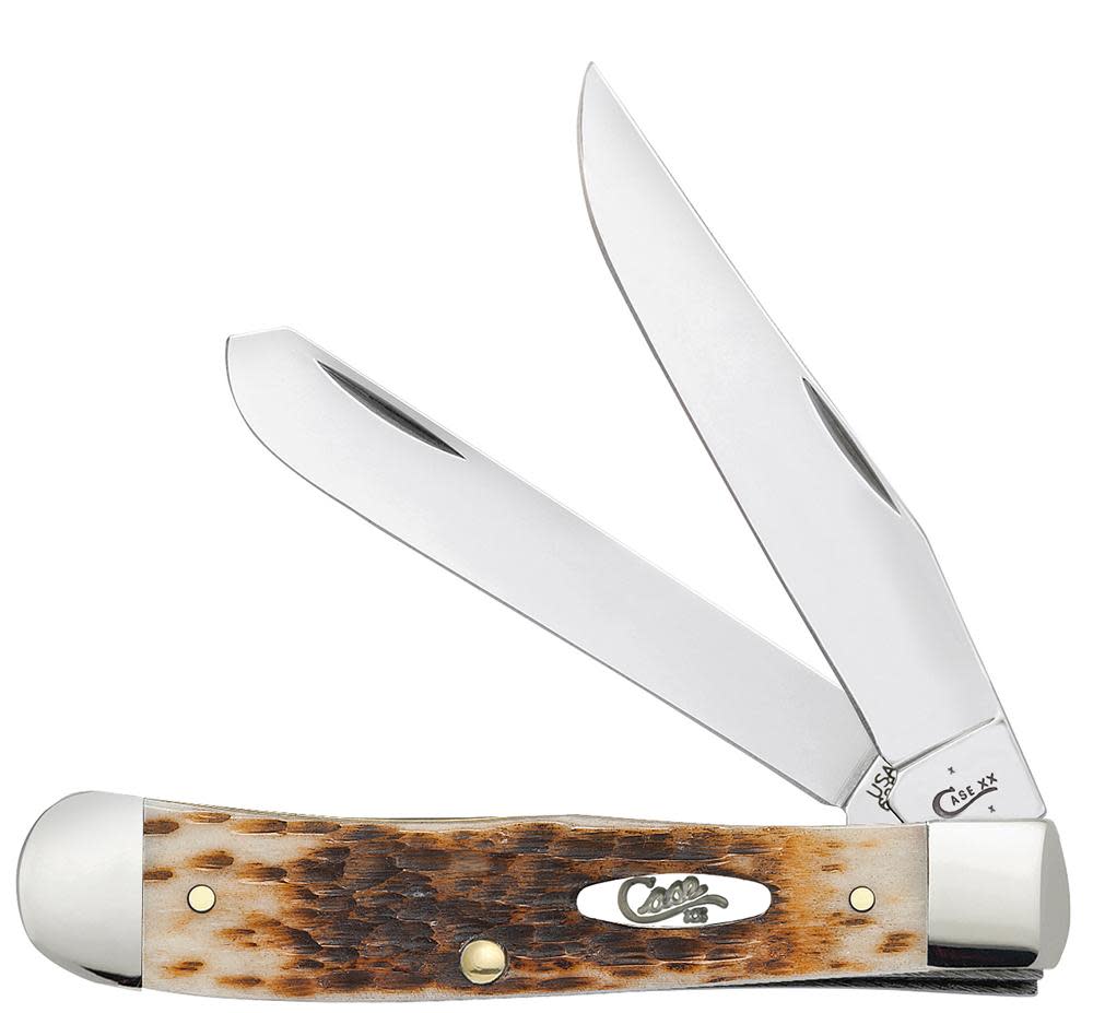 Amber Bone Trapper Pocket Knife by Case