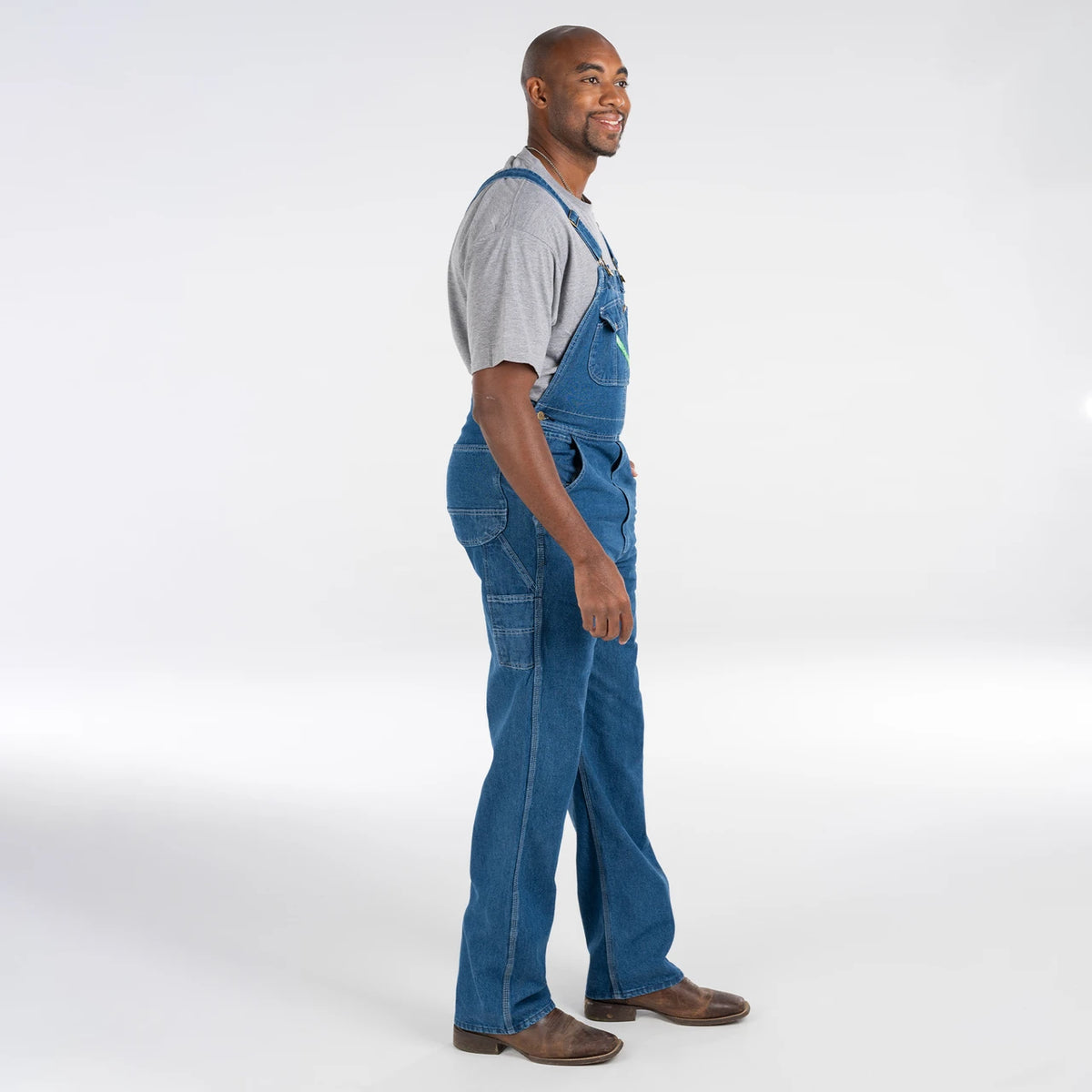 Enzyme Washed Denim Bib Overall by Key Industries - right side