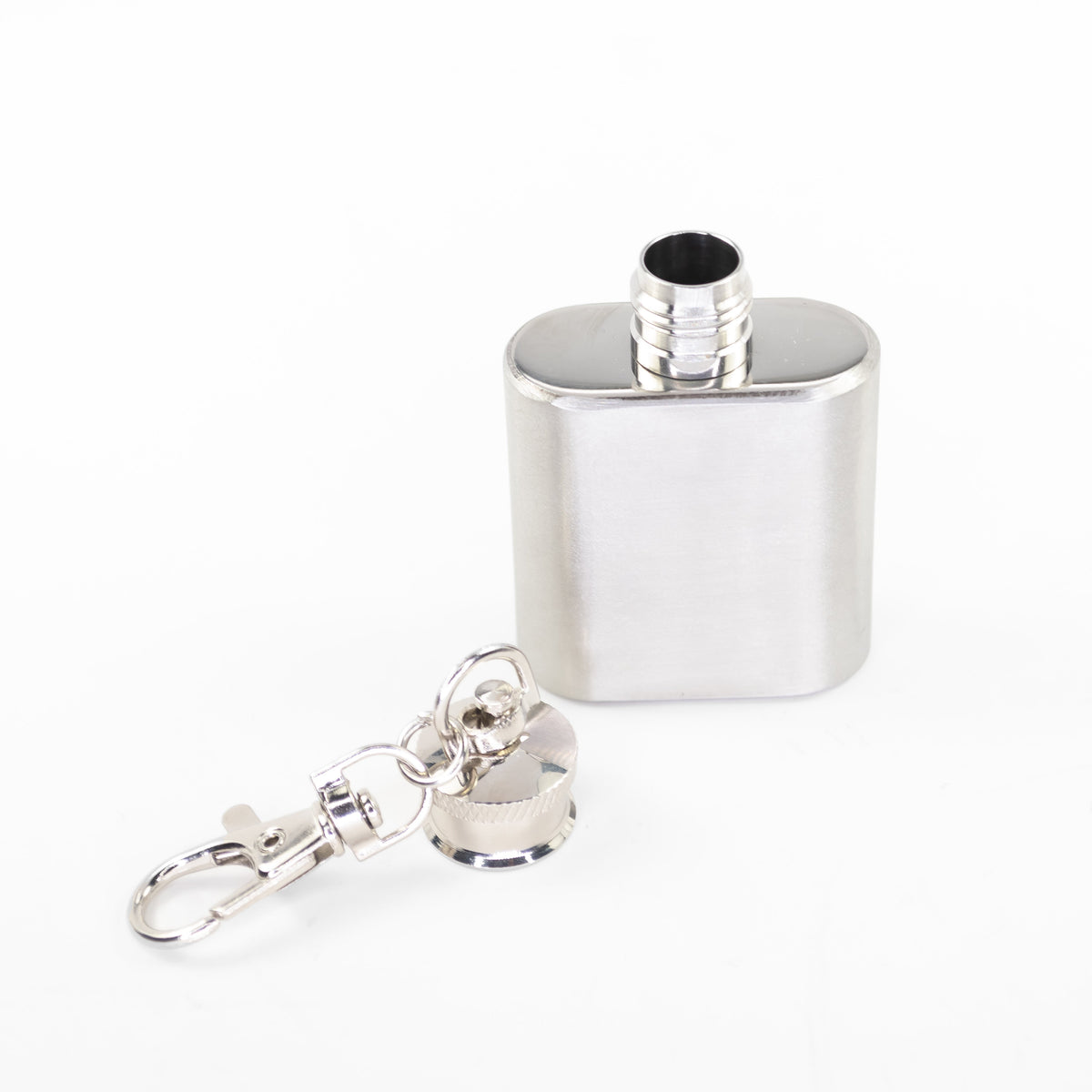 Hipster Mini Flask Keychain by Mad Man with cap and key ring removed