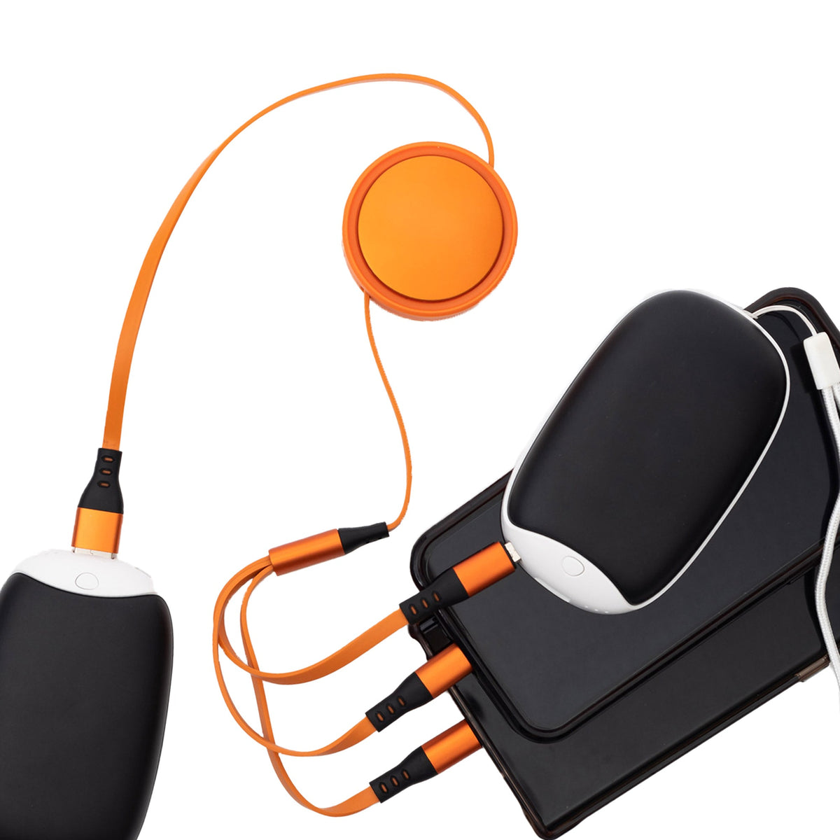 Retractable 3-in-1 Fast Charging Cable by Mad Man charging a phone