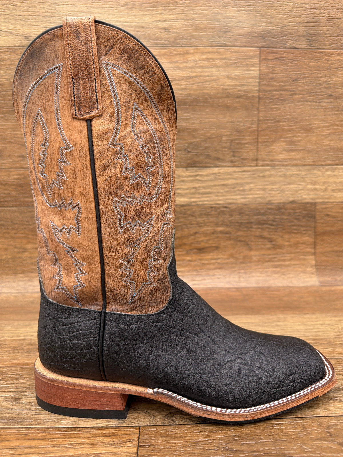 340389 Men's AB Original Black Hungry Elephant Square Toe Western Boots by Anderson Bean - side profile