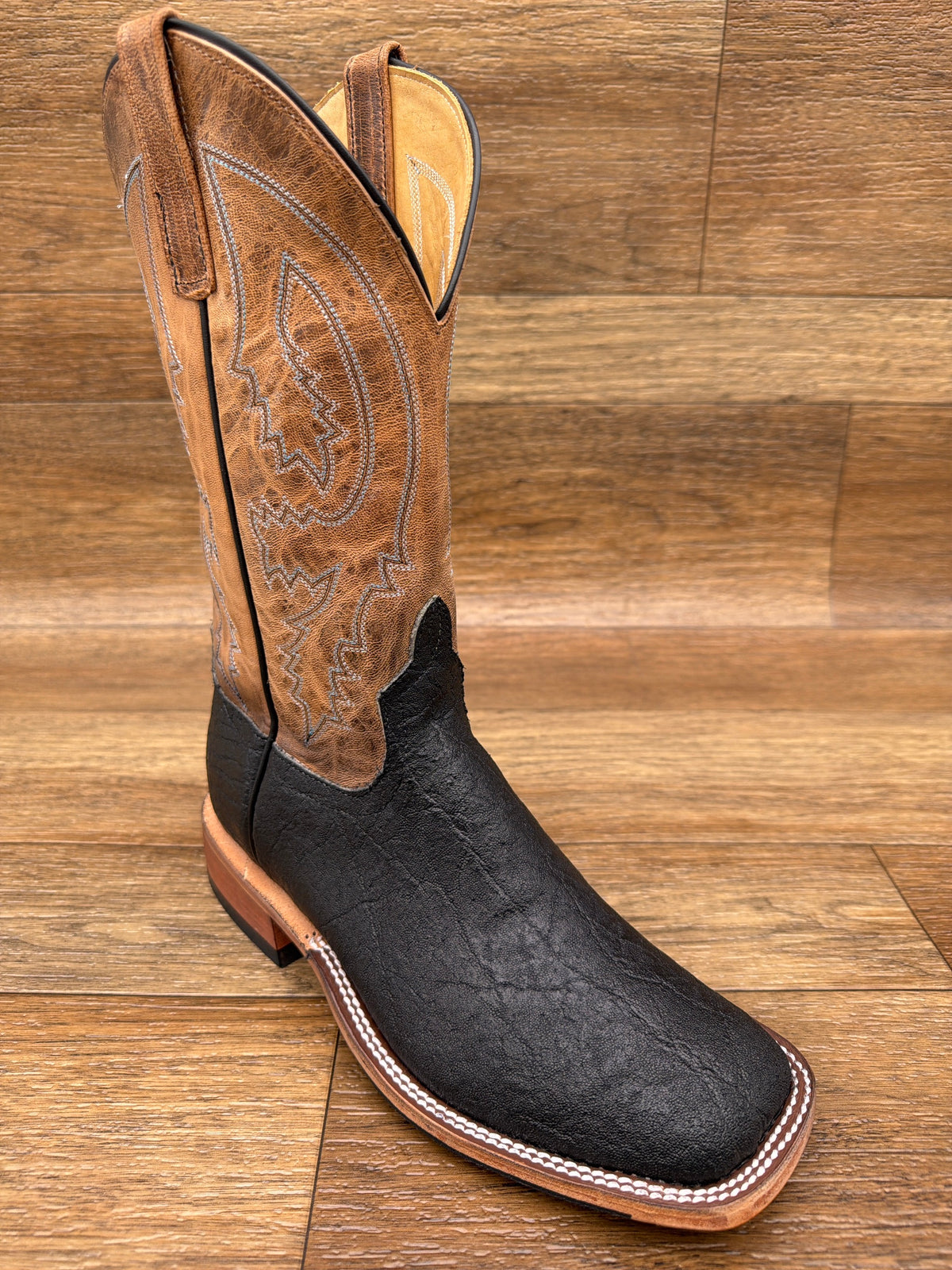 340389 Men's AB Original Black Hungry Elephant Square Toe Western Boots by Anderson Bean - full side view