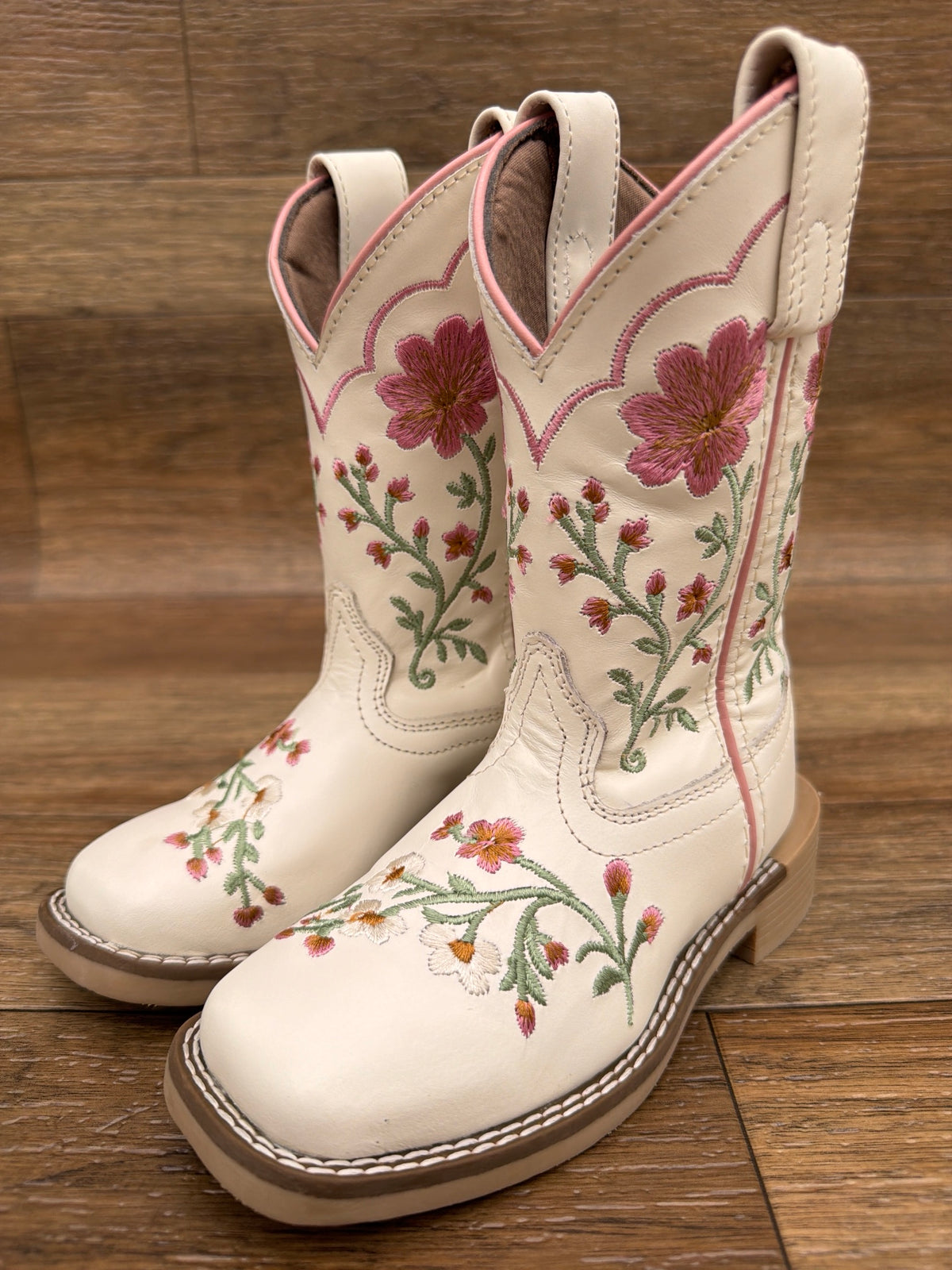 Kid's Desert Bloom Square Toe Western Boot by Smoky Mountain - pair