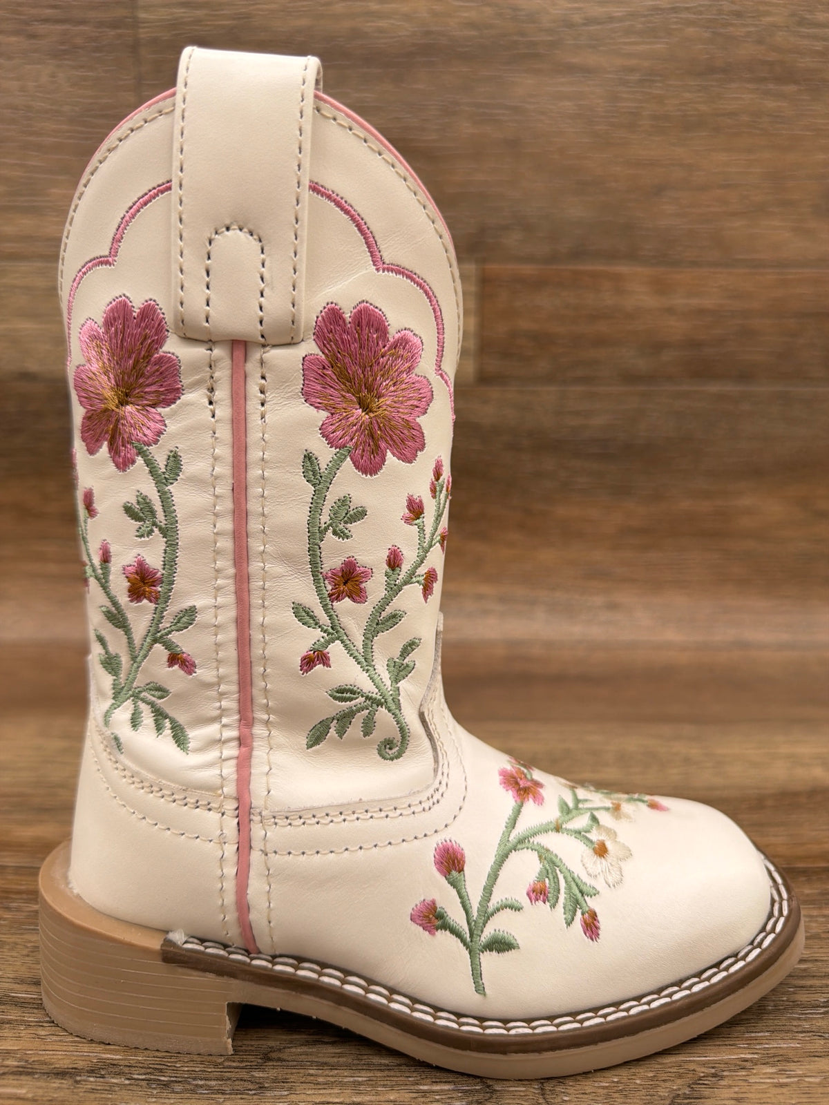 Kid's Desert Bloom Square Toe Western Boot by Smoky Mountain - outside side view