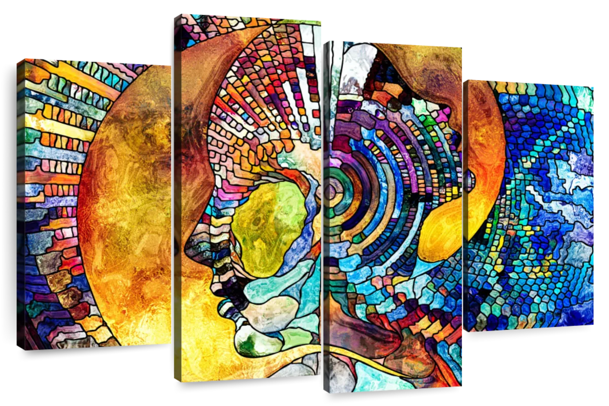 Stained Glass Abstract Figure Wall Art