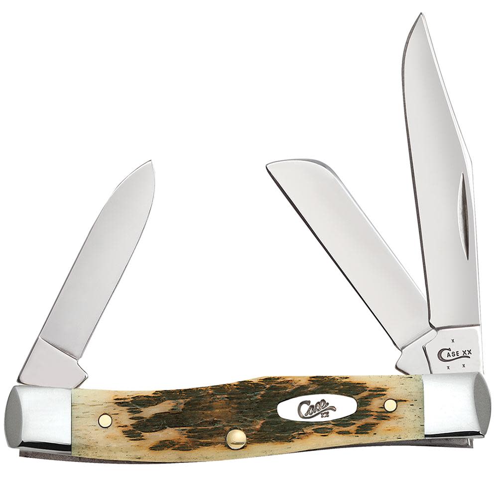 Amber Bone Medium Stockman Pocket Knife by Case