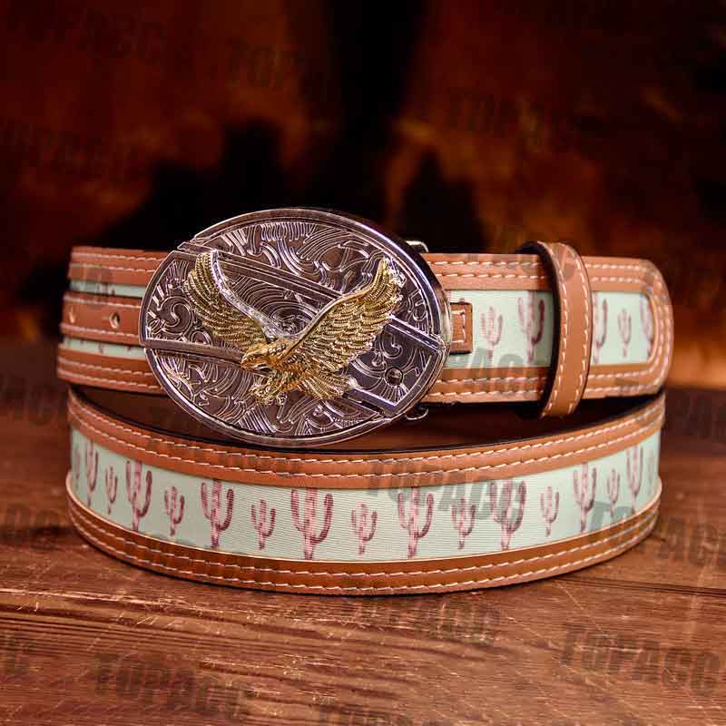 Cactus Belt with two-tone buckle