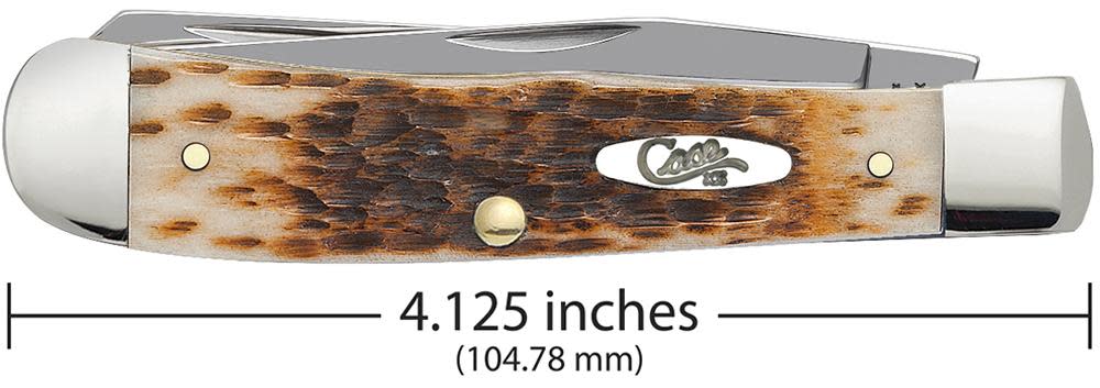 Amber Bone Trapper Pocket Knife by Case
