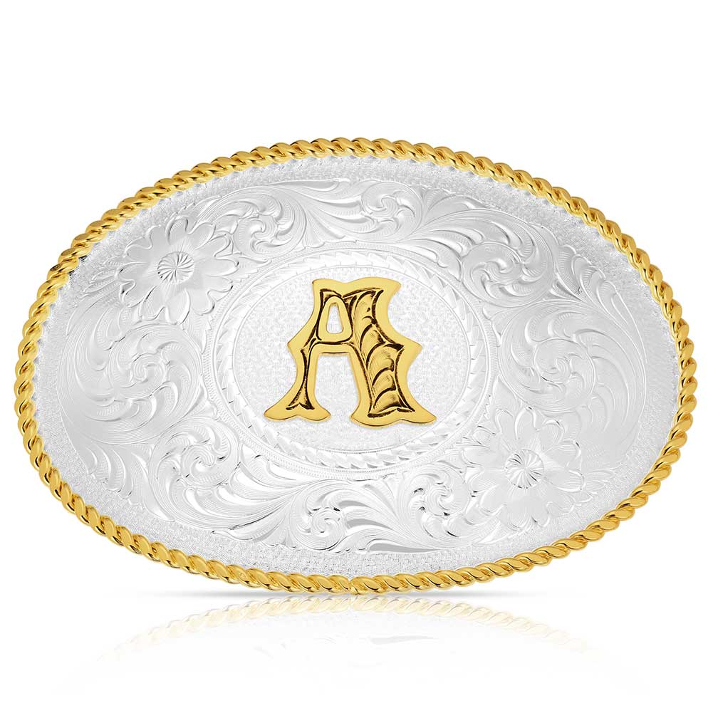 Initial A - Montana Silversmiths Med Oval Initial Buckle