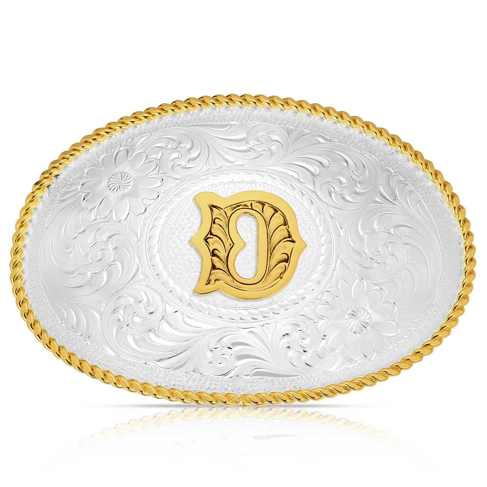 Initial D - Montana Silversmiths Med Oval Initial Buckle