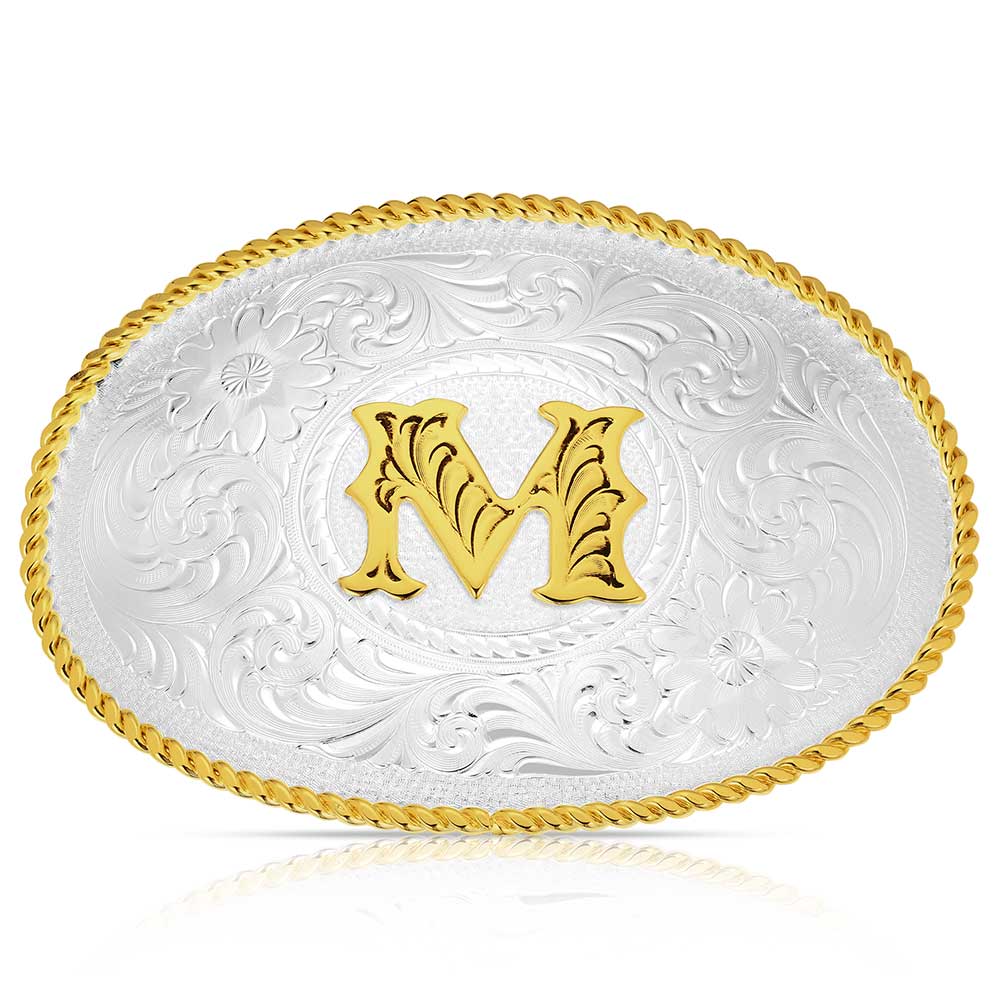 Initial M - Montana Silversmiths Med Oval Initial Buckle