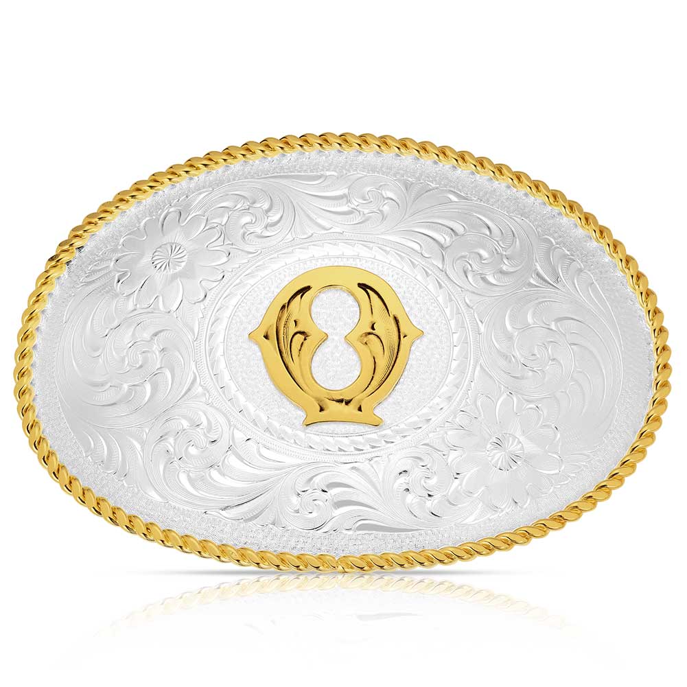 Initial Q - Montana Silversmiths Med Oval Initial Buckle