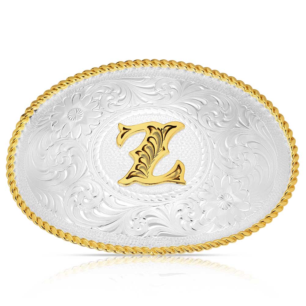Initial Z - Montana Silversmiths Med Oval Initial Buckle