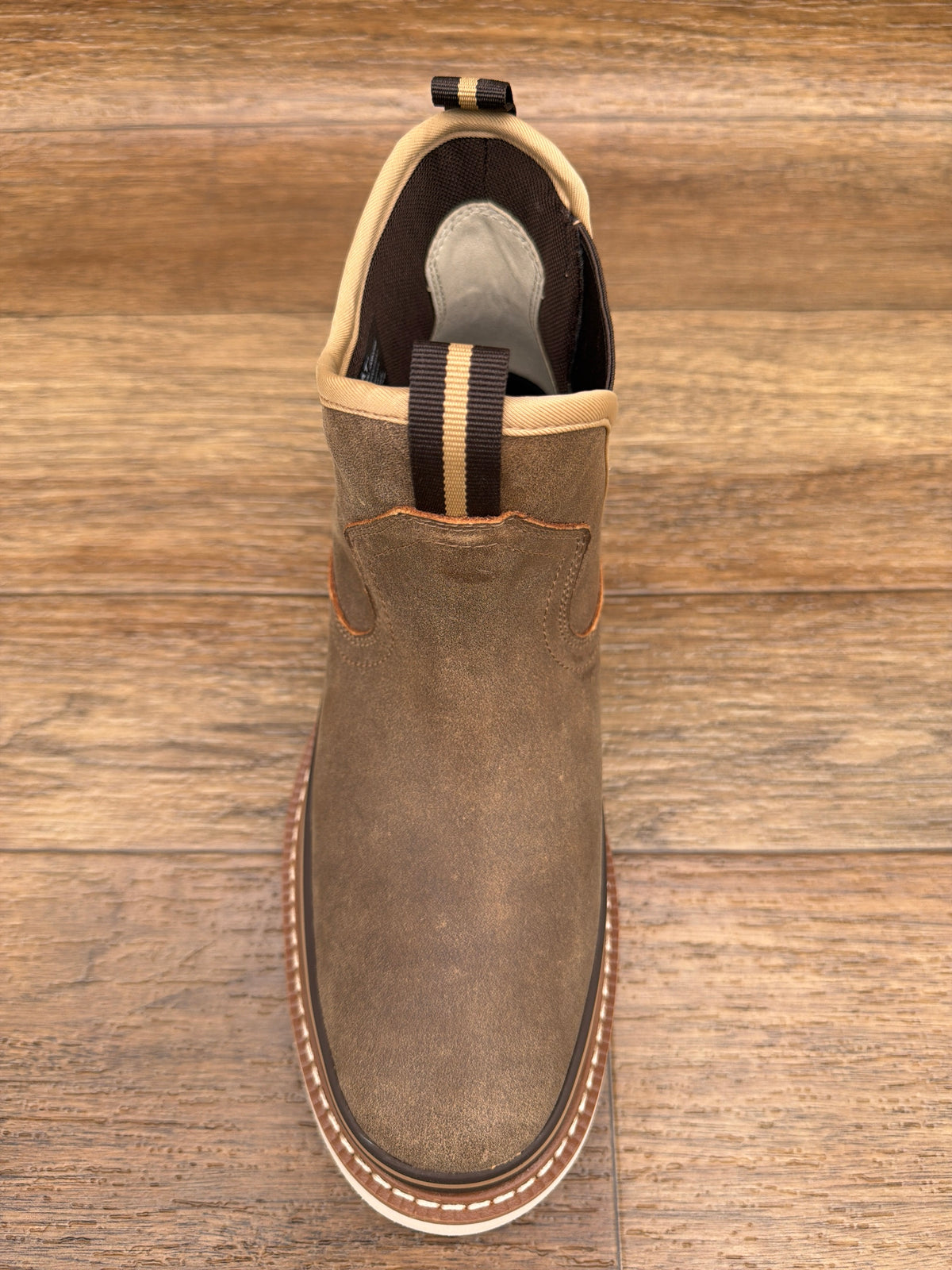 Men's Recon Shrimp Brown Bomber Boot by Ariat - top view
