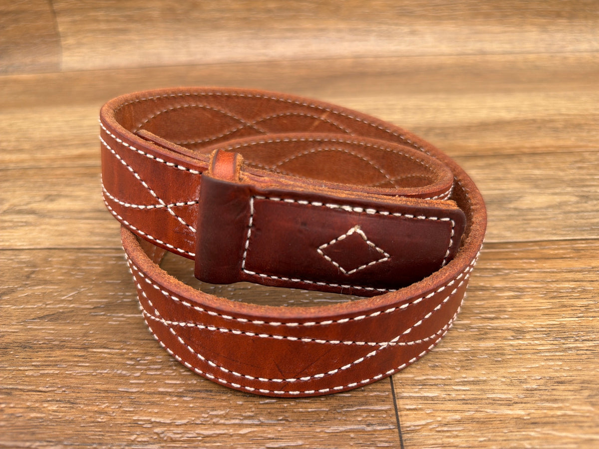 Men's 1.5 inch Brown Figure-8 Stitched Mechanic's Work Belt by Gingrich Leather