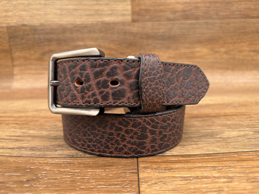 Men's 1.5" Brown Bison Leather Belt by Gingrich Leather