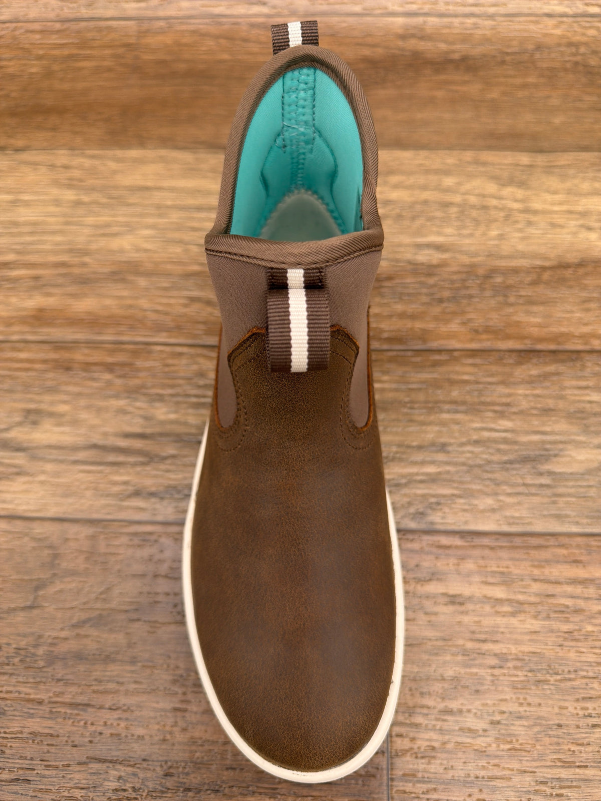 Women's Saylor Shrimp H2O Brown Bomber Waterproof Boot by Ariat - top view