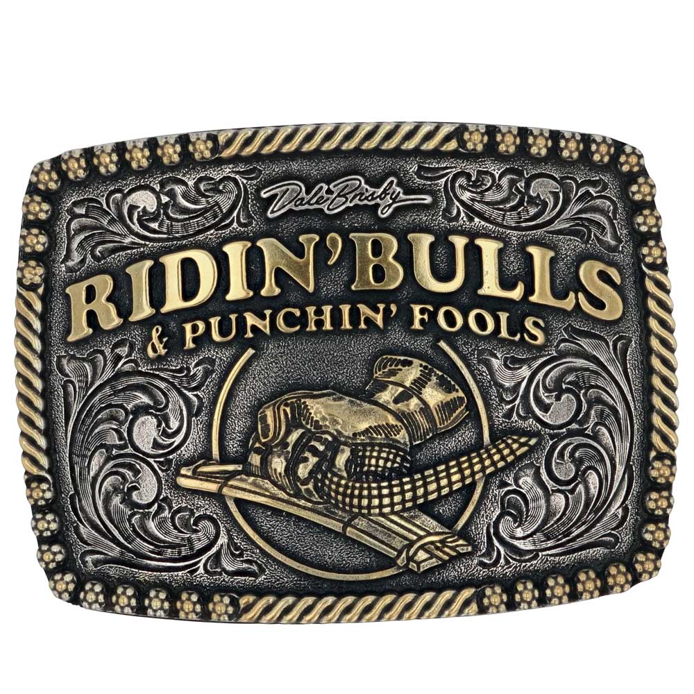 A917DB Dale Brisby Bulls & Fools Attitude Buckle by montana Silversmiths