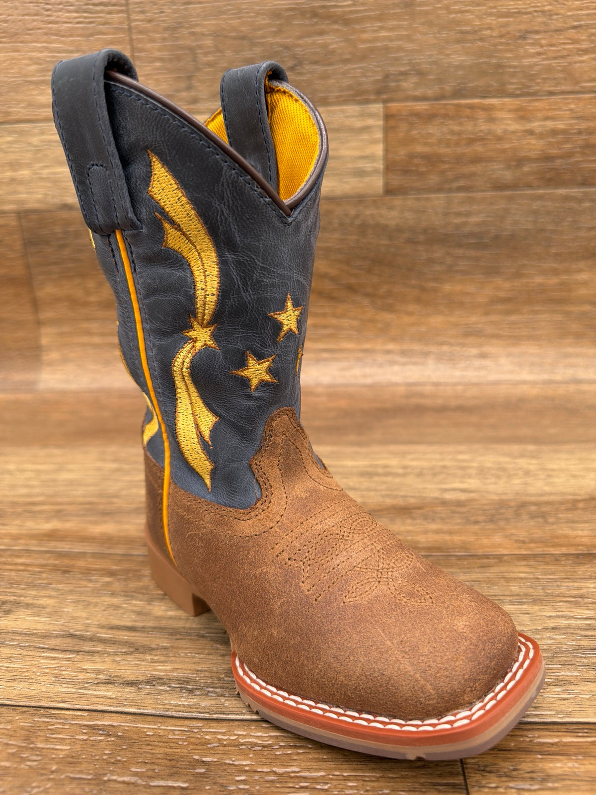 Kid's Lane Square Toe Western Boot by Dan Post - angled front view